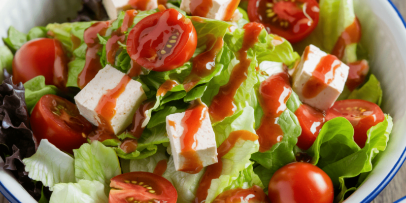 salad đậu hũ sốt cà chua
